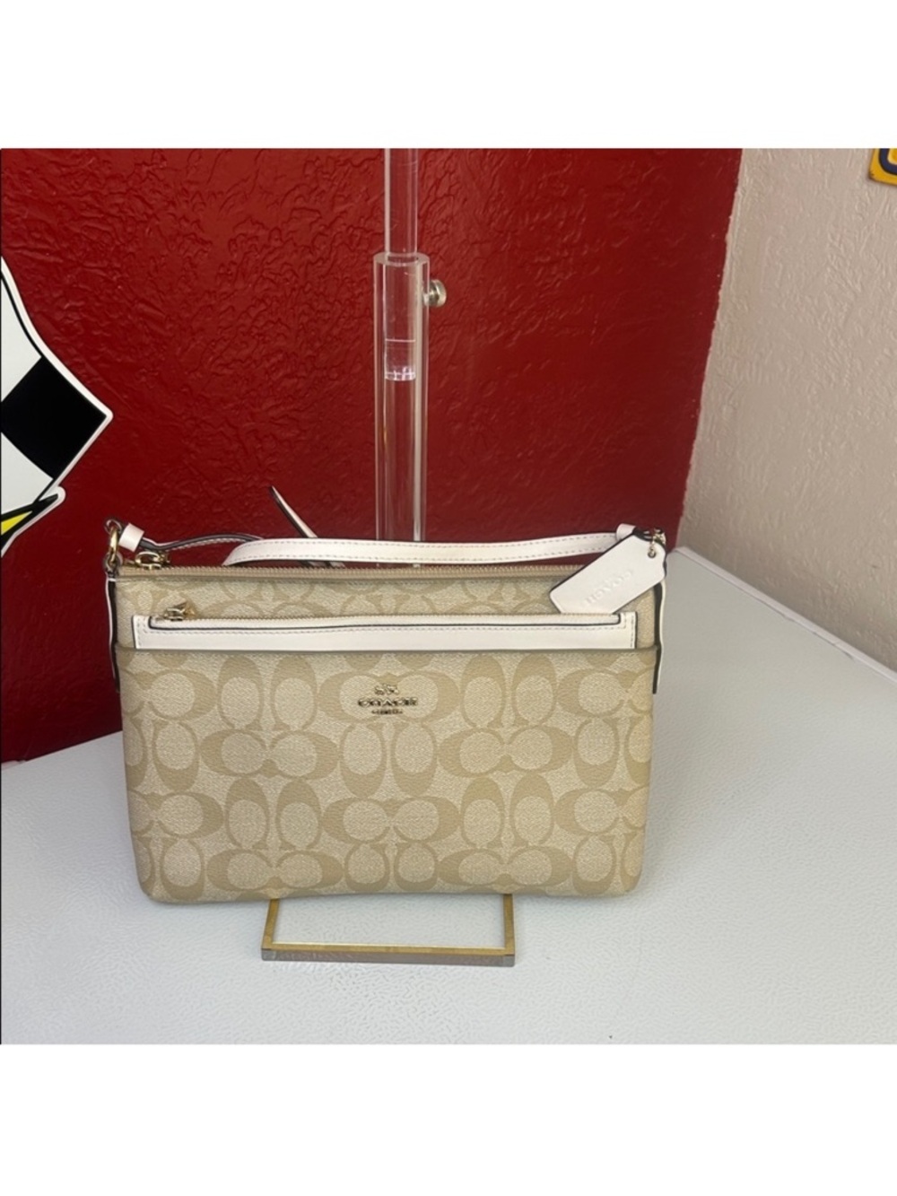 2 bags in 1‼️EXCLUSIVE‼️Coach Lyla Crossbody in Beige w REMOVABLE EXTRA POUCH